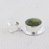 Natural Idocrase With Peridot Gemstone Silver Pendant