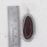 Natural Coconut Druzy Gemstone Silver Pendant