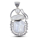 Fresh Water Pearl Gemstone 925 Silver Pendant