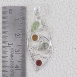 925 Silver Multi Tourmaline Pendant