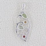 925 Silver Multi Tourmaline Pendant