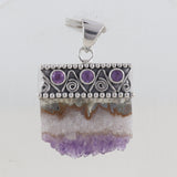 Amethyst Stalactites Silver Pendant