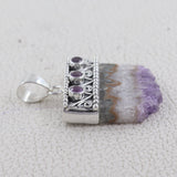 Amethyst Stalactites Silver Pendant