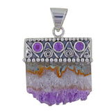 Amethyst Stalactites Silver Pendant