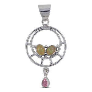 925 Sterling Silver Ethiopian Opal Pendant