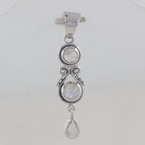 Rainbow Moonstone Pendant-925 Sterling Silver