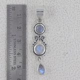 Rainbow Moonstone Pendant-925 Sterling Silver