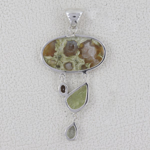 Rainforest Jasper Silver Pendants