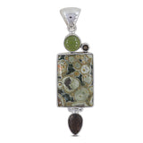 925 Starling Silver Turritella Agate Pendant