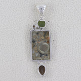 925 Starling Silver Turritella Agate Pendant