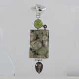 925 Starling Silver Turritella Agate Pendant