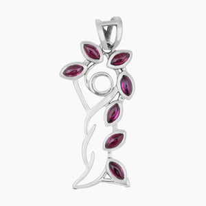 925 Sterling Silver Pink Garnet Pendants