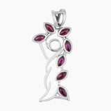925 Sterling Silver Pink Garnet Pendants