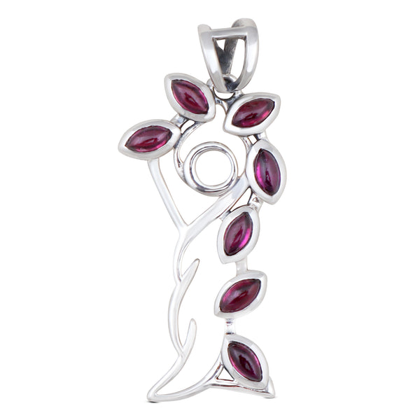 925 Sterling Silver Pink Garnet Pendant