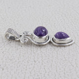 925 Sterling Silver Charoite Pendants