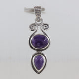 925 Sterling Silver Charoite Pendants