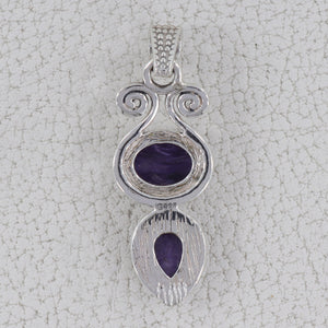 925 Sterling Silver Charoite Pendants