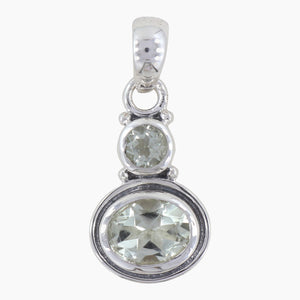 925 Silver Green Amethyst Pendant