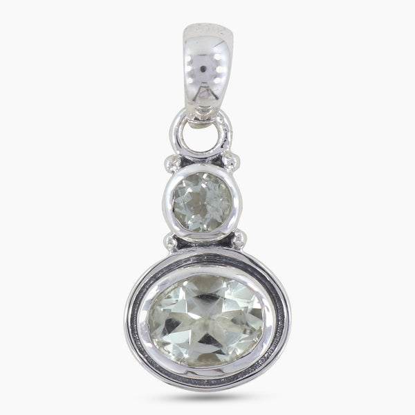 925 Silver Green Amethyst Pendant