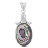 Blue Rainbow Moonstone Silver Pendant