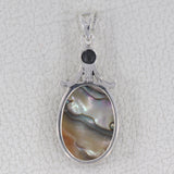 Blue Rainbow Moonstone Silver Pendant