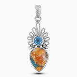 Spiny Oyster Turquoise Sliver Pendants
