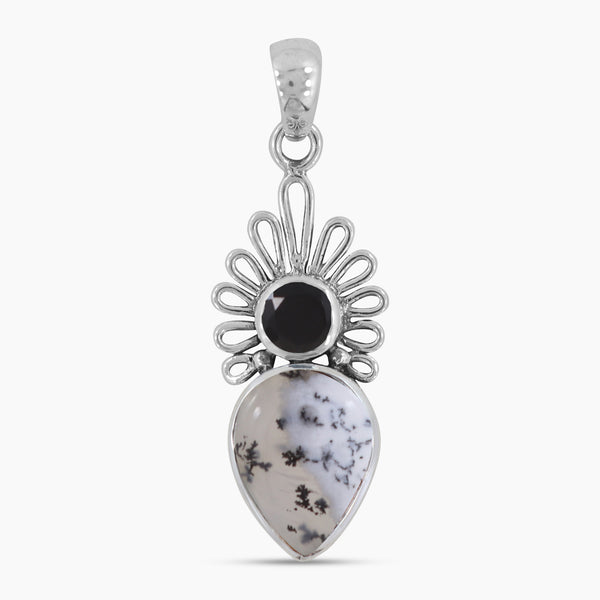Dendritic Opal Silver Pendants