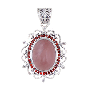 925 Sterling Silver Rose Quartz Pendant