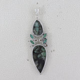 Natural Emerald Silver Pendant