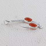 Carnelian Gemstone Silver Pendant