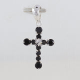 Holy Cross Blue Topaz Silver Pendant