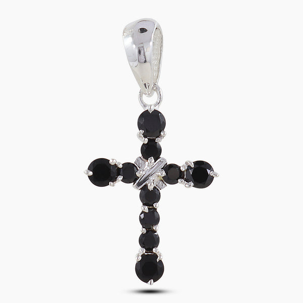 Holy Cross Blue Topaz Silver Pendants