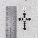 Holy Cross Blue Topaz Silver Pendant