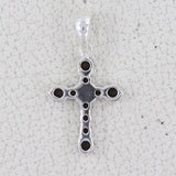 Holy Cross Blue Topaz Silver Pendant