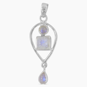 Rainbow Moonstone Silver Pendants