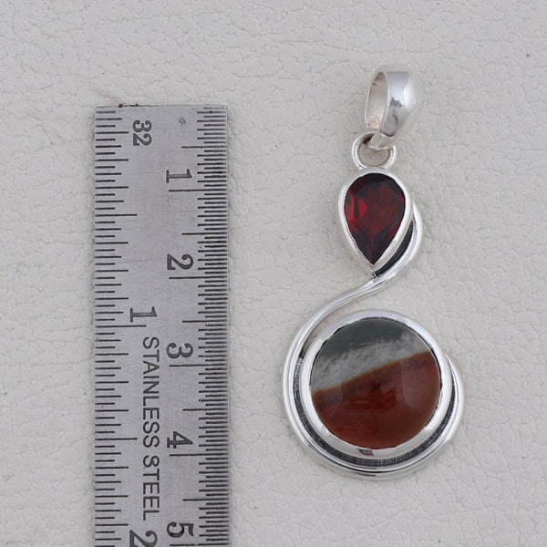 Polychrome Jasper Silver Pendants
