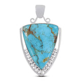 Natural Boulder Turquoise Triangle Pendant