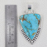 Natural Boulder Turquoise Triangle Pendant