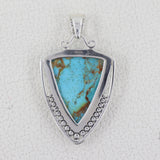 Natural Boulder Turquoise Triangle Pendant