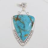 Natural Boulder Turquoise Triangle Pendant