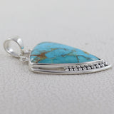 Natural Boulder Turquoise Triangle Pendant