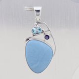 Blue Opal Gemstone Pendant 925 Sterling Silver