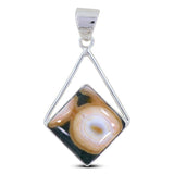 Ocean Jasper Triangle Silver Pendant