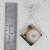 Ocean Jasper Triangle Silver Pendant