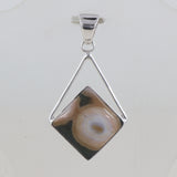 Ocean Jasper Triangle Silver Pendant