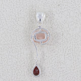 Rose Quartz & Garnet Silver Pendants