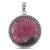 Rhodonite Gemstone Silver Pendant