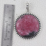 Rhodonite Gemstone Silver Pendant