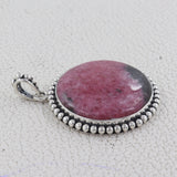 Rhodonite Gemstone Silver Pendant