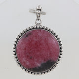 Rhodonite Gemstone Silver Pendant